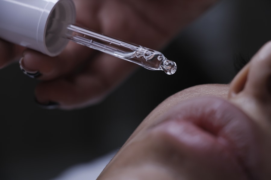 A brightening serum being applied