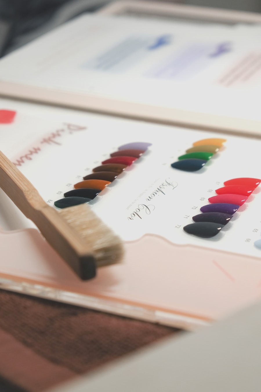 A wall of gelish colour swatches